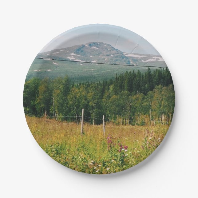 Swedish Mountain Landscape  Paper Plates (Front)