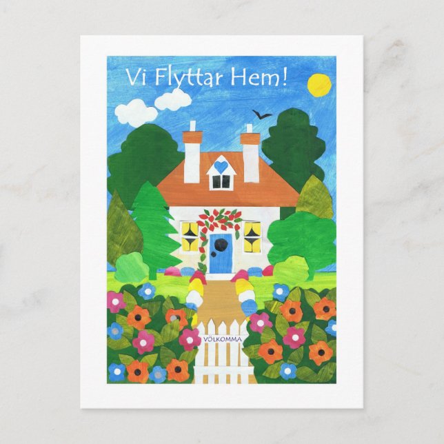 Swedish New Address Announcement Postcard (Front)