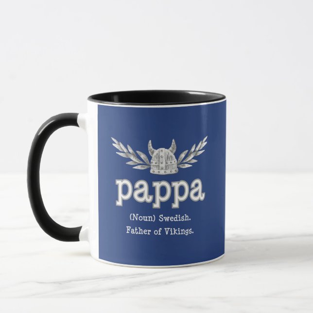 Swedish Pappa (Dad) Fun Quote: Father of Vikings Mug (Left)
