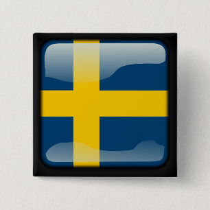 Swedish polished flag button
