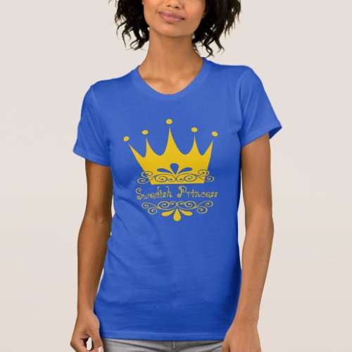 Swedish Princess in Swedish Flag Colors T_Shirt