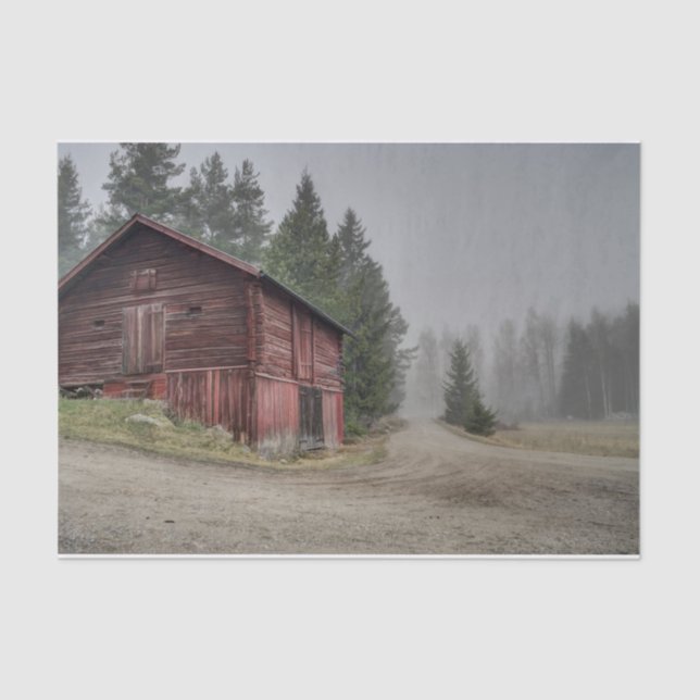 Swedish Red Barn Tissue Paper (Front)
