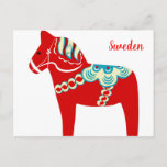 Swedish Red Dala Horse Postcard