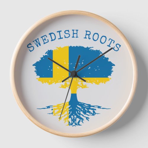 Swedish Roots Flag Clock