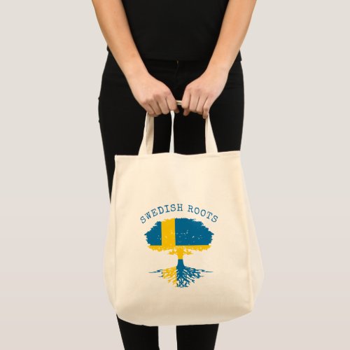 Swedish Roots Flag Tote Bag