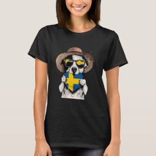 Swedish Roots Sweden Swedish Flag Dog Heart Sverig T-Shirt
