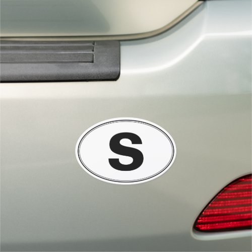 Swedish S Oval Car Magnet
