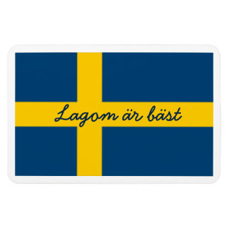 Swedish Saying Flag Theme Lagom Ar Bast Magnet