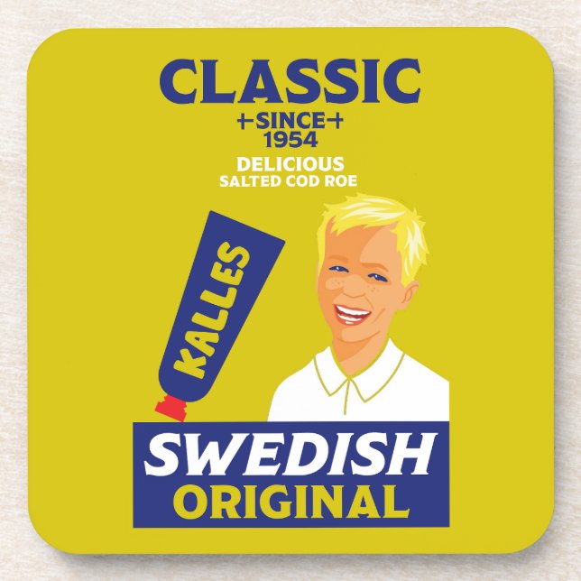 Swedish smörgåskaviar Fish Kaviar Beverage Coaster (Front)