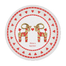Swedish Straw Goat and Hearts Personalized