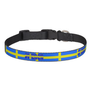 Swedish stripes flag pet collar