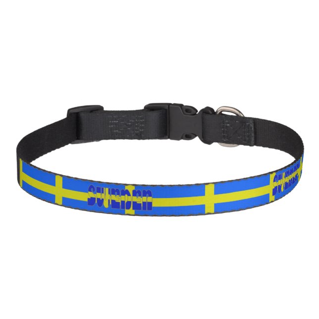 Swedish stripes flag pet collar (Front)