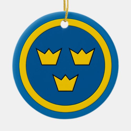 Swedish Three Crowns Flygvapnet Emblem Ceramic Ornament