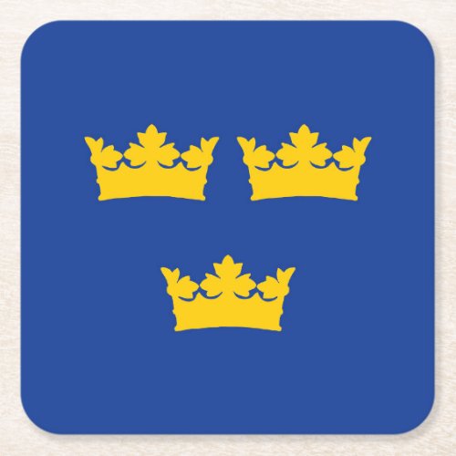 Swedish three crowns tre kronor square paper coaster