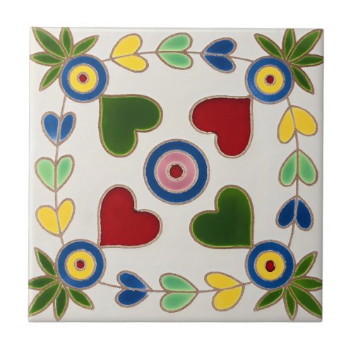 swedish tiles colorful hearts