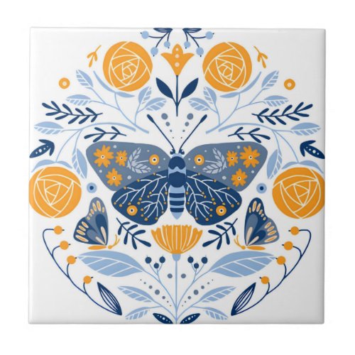 swedish tiles modern floral pattern