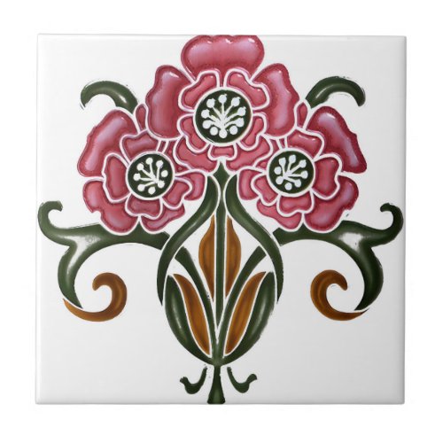 swedish tiles modern floral pattern