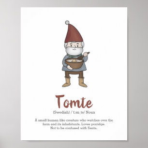 Swedish Tomte Gnome Definition Poster