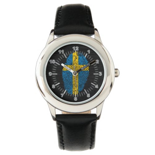 Swedish touch fingerprint flag watch