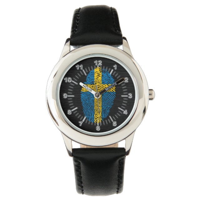 Swedish touch fingerprint flag watch (Front)
