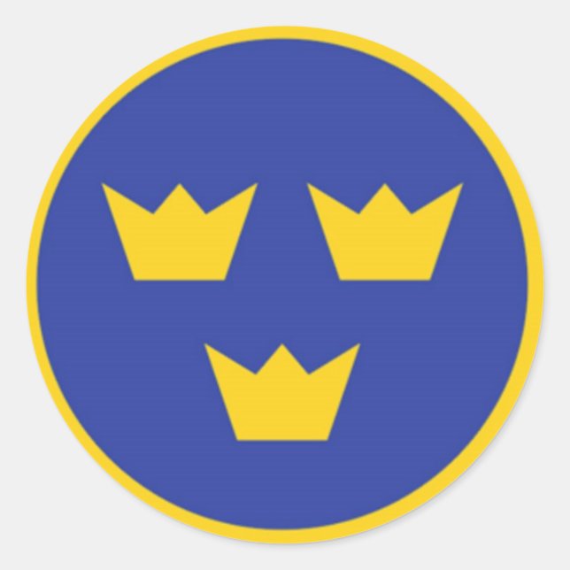 Swedish Tre Kroner Classic Round Sticker (Front)