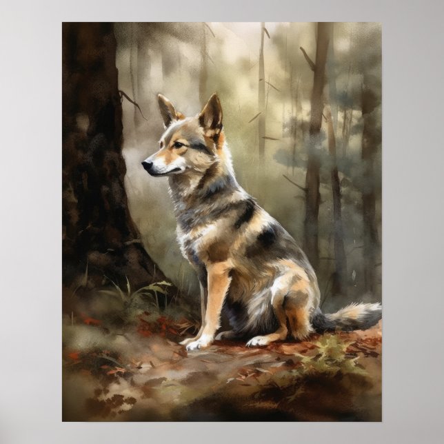 Swedish Vallhund Dog Art Print Poster (Front)