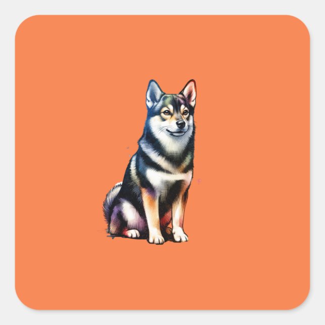 Swedish Vallhund Dog Square Sticker (Front)