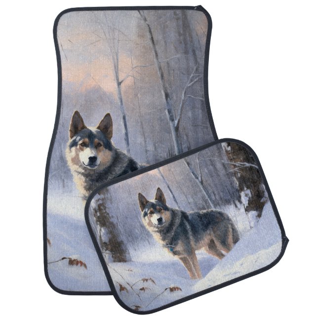 Swedish Vallhund Let It Snow Christmas  Car Floor Mat (Set)