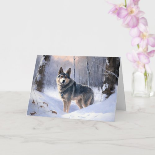 Swedish Vallhund Let It Snow Christmas  Card