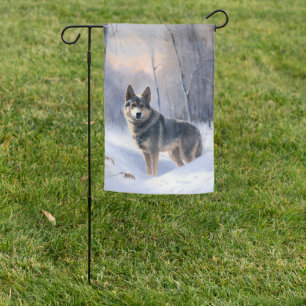Swedish Vallhund Let It Snow Christmas Garden Flag