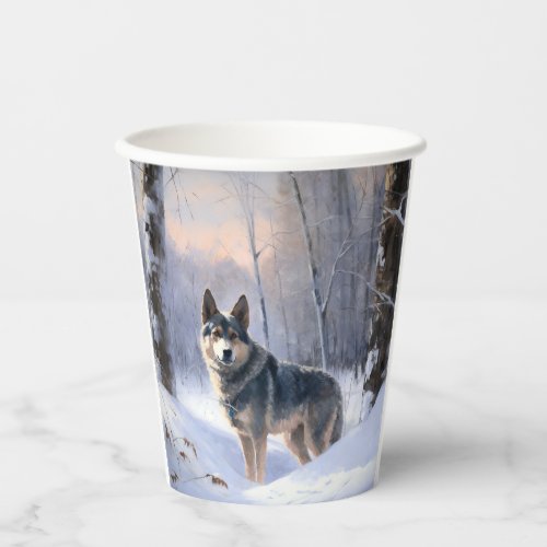 Swedish Vallhund Let It Snow Christmas  Paper Cups