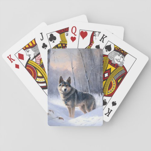 Swedish Vallhund Let It Snow Christmas  Playing Cards