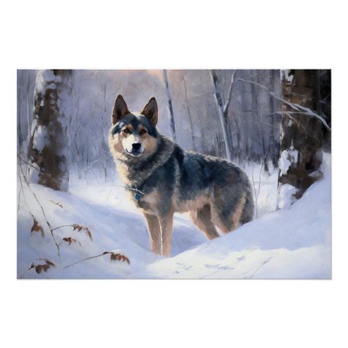 Swedish Vallhund Let It Snow Christmas  Poster