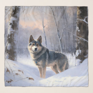 Swedish Vallhund Let It Snow Christmas Scarf
