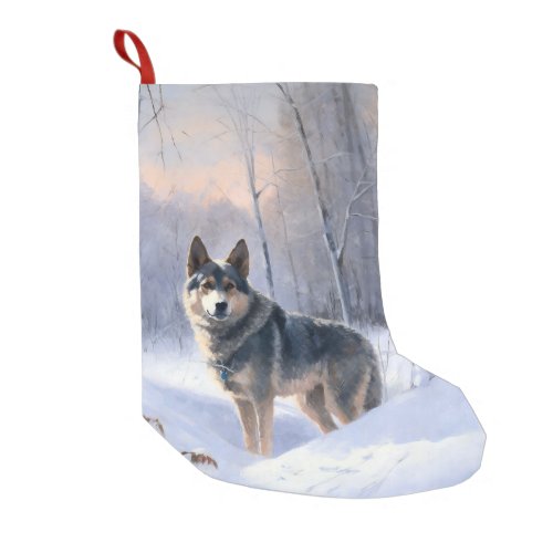 Swedish Vallhund Let It Snow Christmas  Small Christmas Stocking