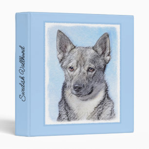 Swedish Vallhund Painting - Cute Original Dog Art 3 Ring Binder