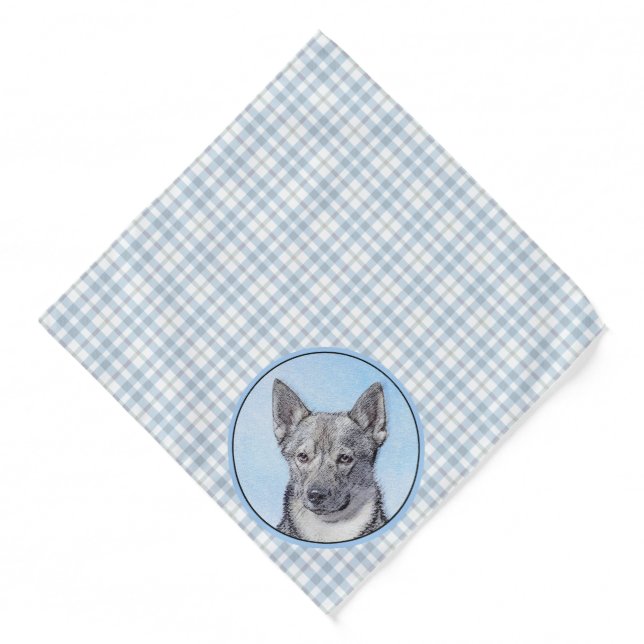 Swedish Vallhund Painting Cute Original Dog Art Bandana (Front)