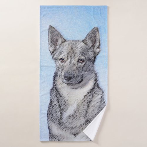 Swedish Vallhund Painting _ Cute Original Dog Art Bath Towel Set