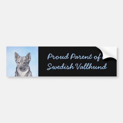 Swedish Vallhund Painting _ Cute Original Dog Art Bumper Sticker