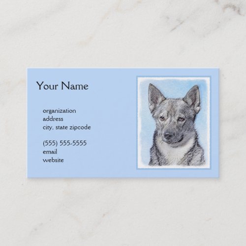 Swedish Vallhund Painting _ Cute Original Dog Art Business Card