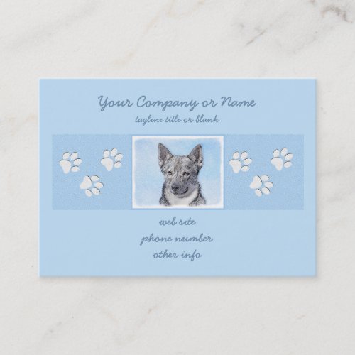 Swedish Vallhund Painting _ Cute Original Dog Art Business Card