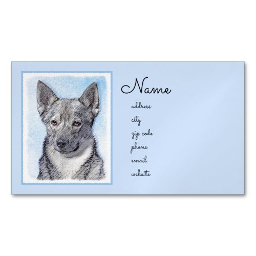 Swedish Vallhund Painting _ Cute Original Dog Art Business Card Magnet