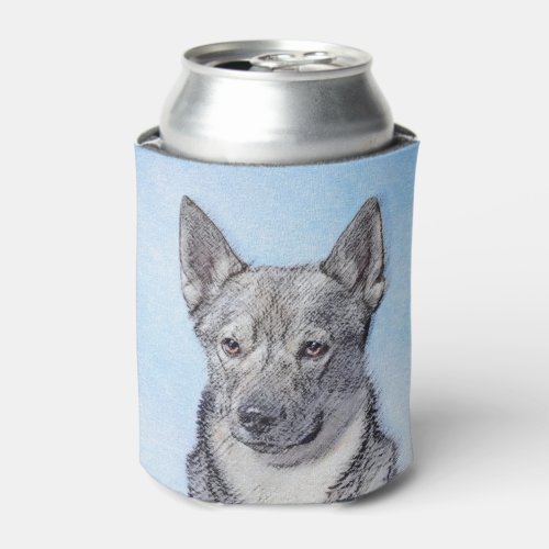 Swedish Vallhund Painting _ Cute Original Dog Art Can Cooler