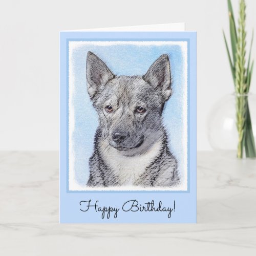 Swedish Vallhund Painting _ Cute Original Dog Art Card