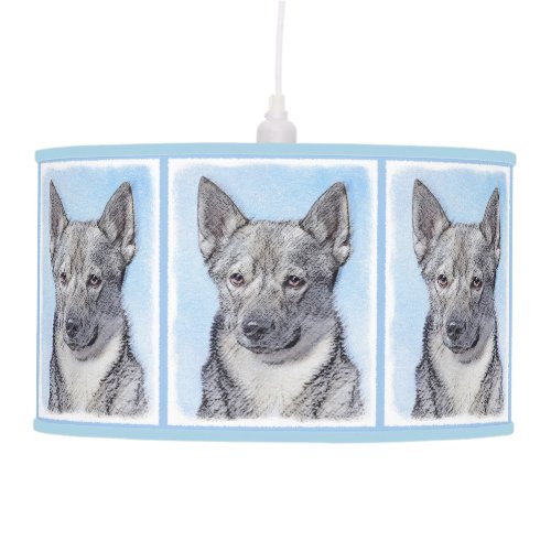 Swedish Vallhund Painting _ Cute Original Dog Art Ceiling Lamp