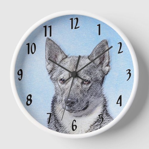 Swedish Vallhund Painting _ Cute Original Dog Art Clock