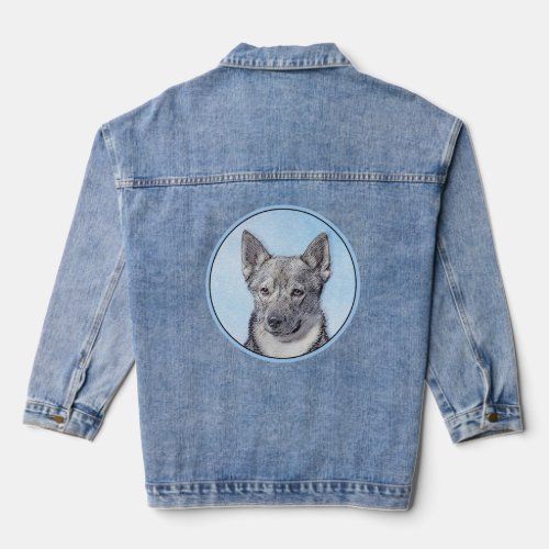 Swedish Vallhund Painting _ Cute Original Dog Art Denim Jacket