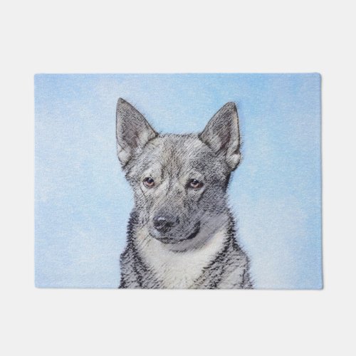 Swedish Vallhund Painting _ Cute Original Dog Art Doormat