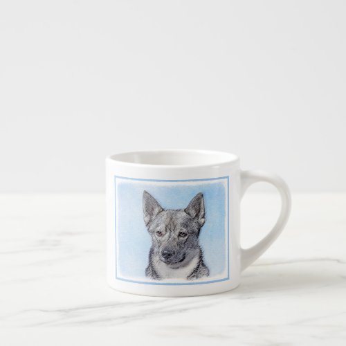 Swedish Vallhund Painting _ Cute Original Dog Art Espresso Cup