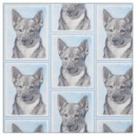 Swedish Vallhund Painting - Cute Original Dog Art Fabric